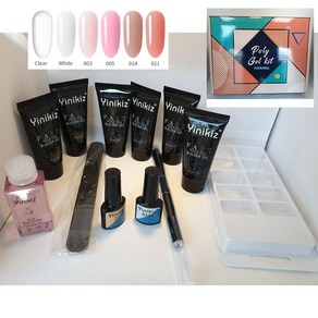 Yinikiz 폴리젤 연장세트 12PC 30ml 6개 손톱연장 젤네일 셀프네일 네일폴리쉬, 고객구성세트, 1개