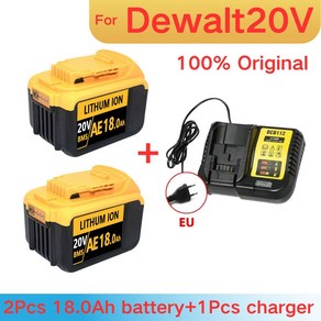 Dewalt 전동 공구용 배터리 18000mAh 20V 18.0Ah DCB206 20V DCB205 DCB200 DCB2042, [09] 1개 세트 18.0