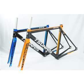 쓰나미 2021 new style snm300 fixed 알루미늄 자전거 바디 프레임, 매트 블랙 오렌지, 52cm, 1개