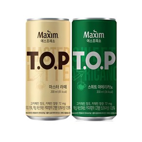 [제트스카이]맥심 티오피 마스터라떼 200ml 30캔 + 맥심 티오피 스위트아메리카노 200ml30캔, 1세트