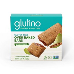 5 Count Apple Glutino Gluten Free Oven Baked Bar 5개입 사과 글루티노 프리 오븐 베이크드 바 사과 계피 천연 향 5개입