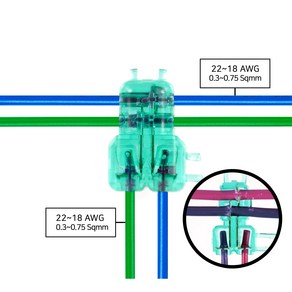 알파오 (2대2 연결) 무탈피 순간접속 커넥터 DT-22(전선규격 0.3-0.75sqmm) 10PCS, 10개