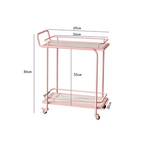 호텔 핸드 카트 식사 운반 배달 이동차 트롤리 레스토랑 트레일러 운반기 룸 서비스 와인, 로즈 골드 + 피시 모 화이트 패널
