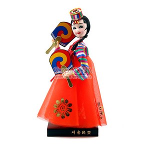 작은 한복 인형들-부채춤 외국인선물한국기념품, 1개