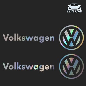 찐카 폭스바겐 Volkswagen 로고 차량용 데칼스티커 ZCG-18, 화이트, 1개