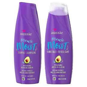 Aussie Miacle 모이스트 샴푸 및 컨디셔너 세트 아보카도 및 호주 호호바 오일 포함 각 357.8ml(12.5온스) 293926, 1개, 360ml