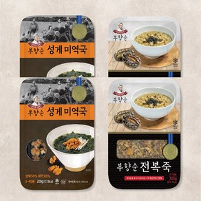 제주 부향순 성게미역국 200g X 2팩 + 전복죽 300g X 2팩 밀키트 제주맛집 직송, 1kg, 1개