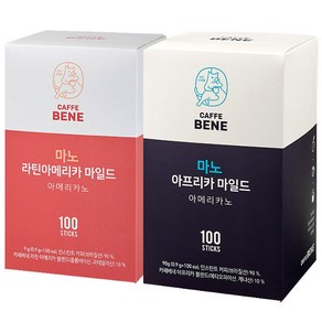 카페베네 마노 아메리카노 아프리카 100T+라틴 아메리카 100T, 2개, 100개입, 90g