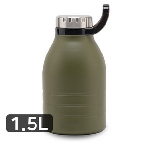 1.5L 대용량 핸들 스텐 텀블러+스텐 빨대 포함 보온 보냉병, 1개, 1500ml, 카키