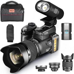 D7200 폴로 디지털 카메라 33MP DSLR 24X 망원 렌즈 전문 카메라 유튜브 1080P HD 비디오, [01] EU, [03] With 16G