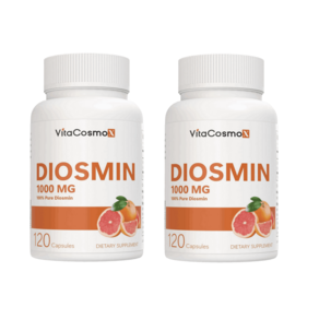 [미국제조사 직배송] VitaCosmoX 비타코스모엑스 디오스민 Diosmin 고함량 1000mg 120 야채캡슐, 2개, 120정