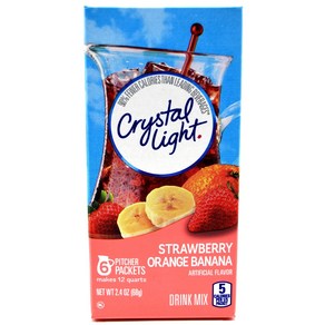 Cystal Light Stawbey Oange Banana 2.4 Ounces (2 Pack) 크리스탈 라이트 스트로베리 오렌지 바나나 2.4온스(2팩), 2개, 68g, 2개