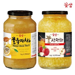 꽃샘 꿀유자차S 1kg *꿀사과차 1kg, 1개, 1개입