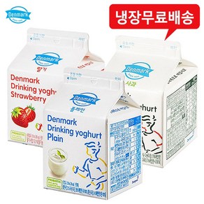 덴마크 드링킹 275mLx9팩(딸기3+사과3+플레인3) 냉장무배, 1세트, 275ml