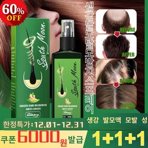 1+1+1 생강 발모액 두피보호 헤어미스트 두피탈모케어 세럼 탈모예방 트리트먼트 100ml(x3병) 3개