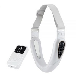 턱 마사지기 주름 개선 EMS 리프팅 진동 마사지 리모컨 포함 얼굴 탄력 뷰티 디바이스, White