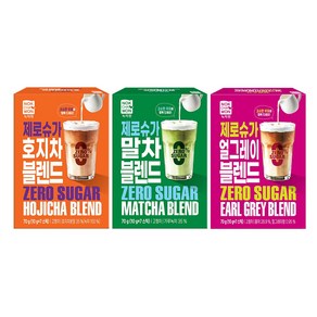 [녹차원] 제로슈가 블렌드 7스틱 3종 (말차+호지차+얼그레이), 1개
