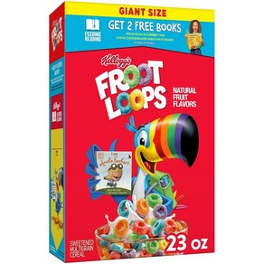 Kellogg’s Foot Loops Beakfast Ceeal Kids Family Beakfast Giant Size Oiginal 23oz Box 1 1995, 1개