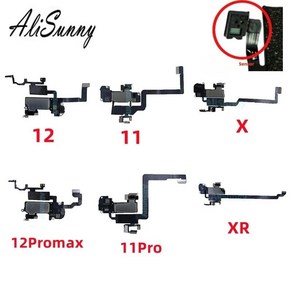 폰 11 12 프로 맥스 X XS XR용 탑 프론트 이어피스 플렉스 케이블 센서 근접 소형 이어폰 이어 스피커 헤드셋 부품 1 개, [13] fo 12PoMax