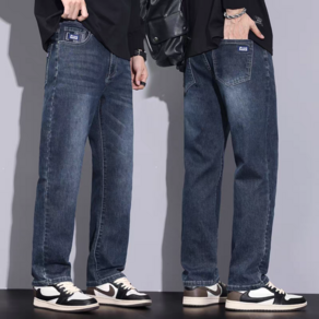 남성용 루즈핏 신축성 청바지