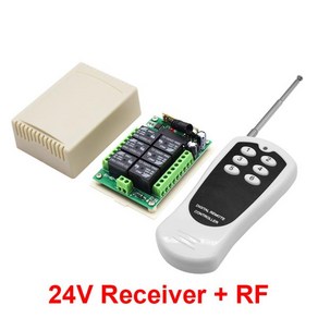 DC 12V 6 채널 릴레이 모듈 무선 RF 리모컨 원격 제어 스위치 버튼 송신기 + 6CH 수신기 보드, 02 24V Switch and RF