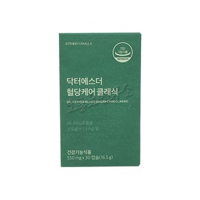 (정품) 닥터에스더 혈당케어 클래식 인도산 바나바잎 추출물 코로솔산 고함량 여에스더 여주 방망이 식후 혈당 상승 억제 당뇨 노화 갱년기 식약처 식약청 인증 인정 천연인슐린 약국, 30정, 1개