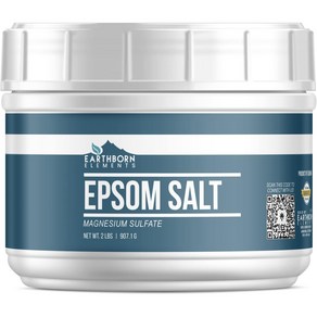 어스본엘리멘츠 앱섬솔트 마그네슘 설페이트 USP 식용 등급 907g / Earthborn Elements Epsom Salt 2LB