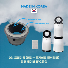 [호환] 국산 올리민 엘지 퓨리케어 360 프리미엄 필터(최상급필터), 1개, 프리미엄(헤파+콜게이트)