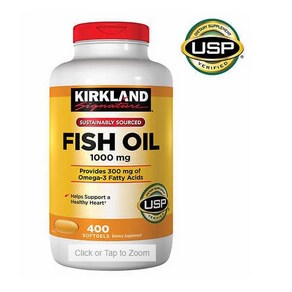 커클랜드 피쉬오일 오메가3 400정 (소프트젤) Kikland Fish Oil Concentate 1000mg 400Sgels, 1개