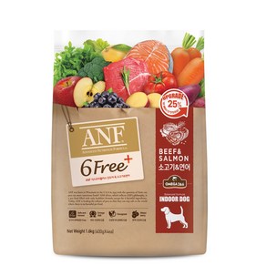 ANF 생후 4개월 이상 식스프리플러스 인도어 캣 어덜트 건식사료, 닭, 1.6kg, 1개