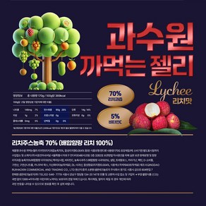 과즙 70%+비타민C 5% 프리미엄 까먹는 과수원 젤리(리치맛), 170g, 4개