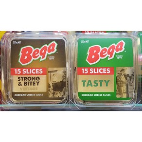 Bega 베가 체다 치즈 슬라이스 250g (2종 택1) / 호주 / 1.스트롱&바이티 2.테이스티, 1개