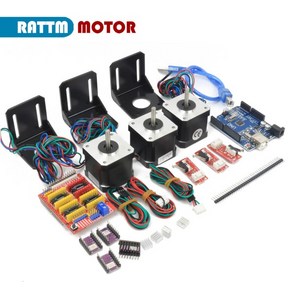 CNC 컨트롤러 키트 아두이노 3D 프린터용 Nema 17 스테퍼 모터 및 UNO R3 개선 Boad DRV8825 드라이버, 01 CHINA, 1개