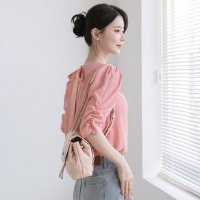 시크라인 XXL까지 밴딩 백 리본 밴딩 셔링 퍼프 블라우스 여름 하객룩 오피스룩 데일리 캐쥬얼 자체제작 빅사이즈