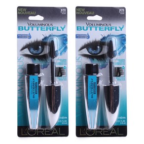 로레알파리 볼류미너스 버터플라이 마스카라 워터프루프 6.5ml, Black, 2개