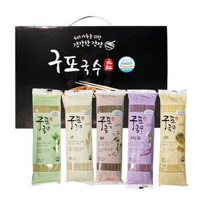 오색 구포국수 건강한 건면 소면 녹차 단호박 자색고구마 메밀 5P 선물세트, 1kg, 1세트