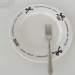 해피프레 귀여운 인스타 감성 플레이트, 1개, 리본화이트