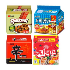 오뚜기 농심 팔도 멀티팩 4종 세트 (신라면5P + 진라면매운맛5P + 짜파게티5P+ 팔도비빔면5P)