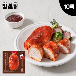 킹닭 숯불닭바베큐맛 닭가슴살, 10개, 100g