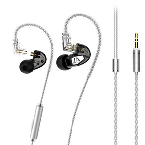 Lafitea LT2 밸런스드 아머처 HIFI 유선 이어폰 3.5mm 마이크 포함, 블랙