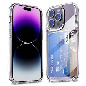 카드 2장 수납 투명 휴대폰 케이스 (iPhone case)