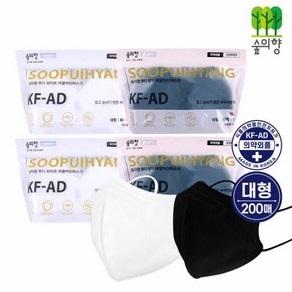 KFAD 숲의향 새부리형 비말차단 마스크 대형 국산 미세먼지, KFAD 숲의향 마스크 블랙 대형 100매