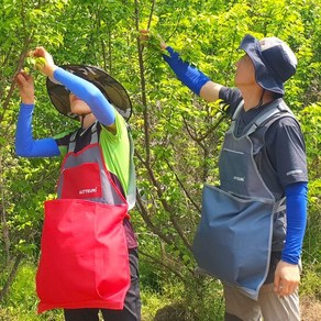 다담아 수확 앞치마 방수 주방 작업앞치마 매실 고추 농사, 색상:레드, 1개