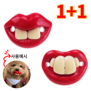 오피뉴 강아지 쪽쪽이 이갈이 장난감, 2개, 입술+이빨네개