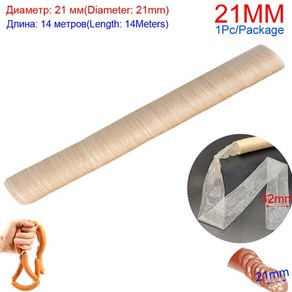 소시지 제작용 튜브 고기 케이싱 6/14 미터 x 21mm 26mm 30mm 5/25 36mm 50mm, 01 14M x 21mm, 1개