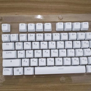 DIY 기계 키보드를위한 104keys/세트 범용 투명 ABS Russian Keycap, 하얀색