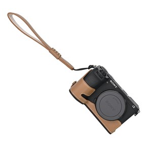 소니 A6700 알파 팜 프린트 PU 가죽 카메라 하프 케이스 스트랩이 있 오프닝 커버, 05 A6700 Bown, 1개