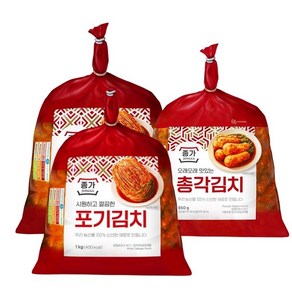 종가집 포기 배추 김치 1kg 2개 + 총각김치 혼합팩 850g x 1개