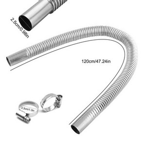 스테인리스 스틸 오일 벤트 호스 배기 파이프 익스텐션 유연한 히터 부품 주차 배기 호스, 1개, 120cm, 한개옵션2