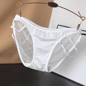 여성용 새틴 망사 팬티 레이스 테이프 큐빅 사이드 펀칭 팬티 Women's Underpants 뉴타임즈 U911F441